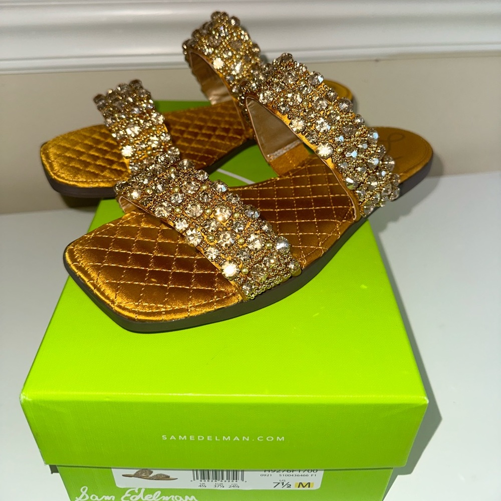 COPY - Sam Edelman Ezel yellow satin sandals - Picture 1 of 7